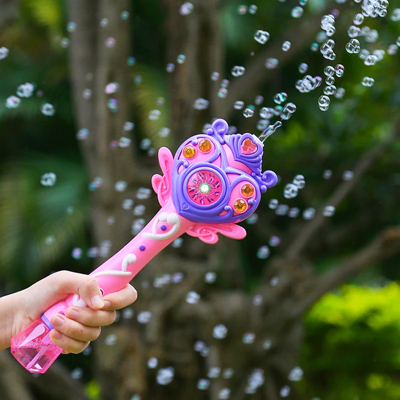 

Free Shipping Light Music Magic Stick Electric Bubble Gun Toy Automatic Bubble Machine Blowing Bubble Toy Outdoor Toys