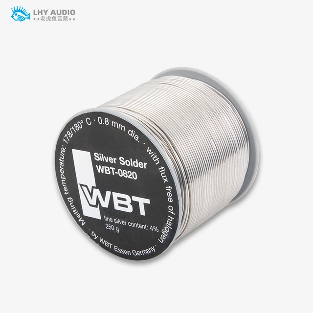 1/5/10m Germany Original WBT-0820 Wire Soldering 0.8mm 4% Ag Silver Solder