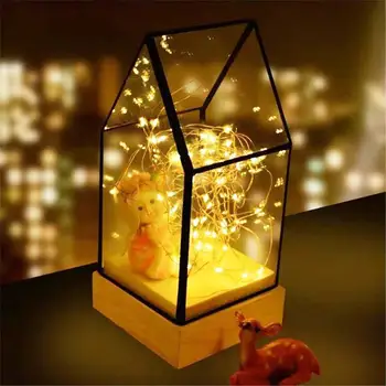 

Christmas Lights Tree House Night Light Glass Wooden Living Room Family New Year Night Light Decoration Festival Bedroom