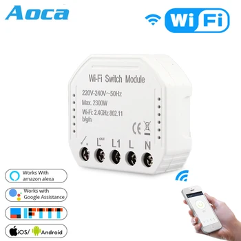 

Wifi Smart Light Switch Diy Breaker Module Smart Life/Tuya APP Remote Control,Works with Alexa Echo Google Home 1/2 Way