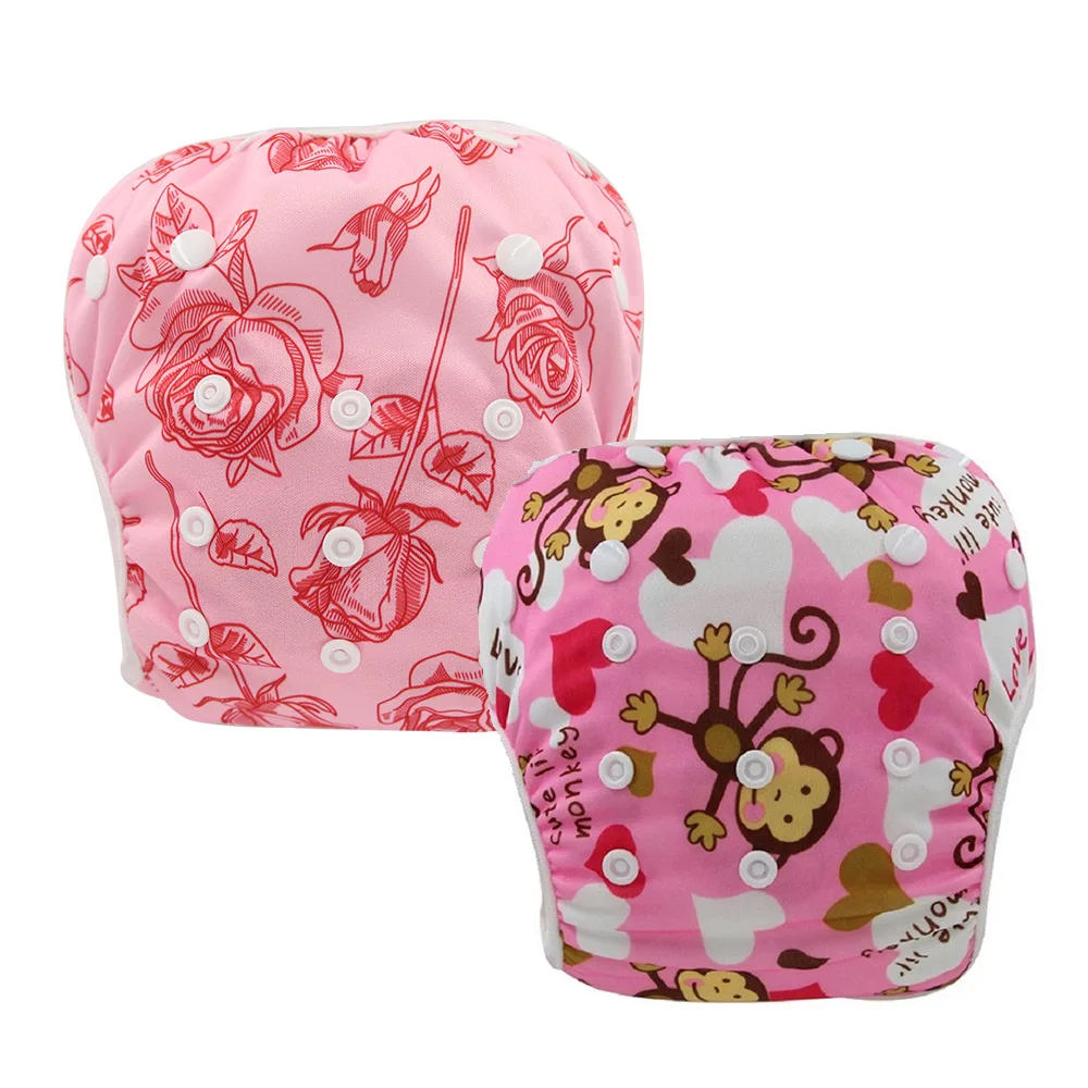 0277 Ohbabyka/Новые подгузники для купания, 2 шт., многоразовые моющиеся подгузники, регулируемый размер для детей 0-3 лет, детские подгузники для купания, детские подарки - Цвет: 0277