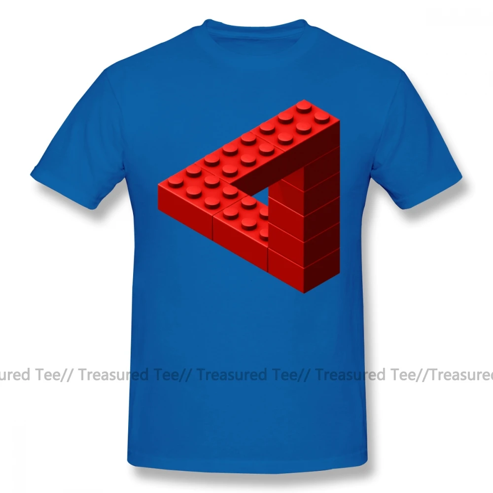 Escher футболка Escher Toy Bricks Красная футболка 6xl Милая футболка с графикой Мужская модная футболка с коротким рукавом из 100 хлопка - Цвет: Blue