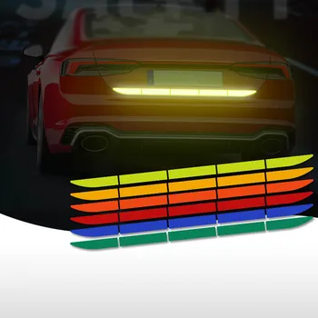 

5Pcs Car Reflective Tape Stickers Exterior Warning Strip Reflect Tape Protective Car Sticker Trunk Body External Accessories