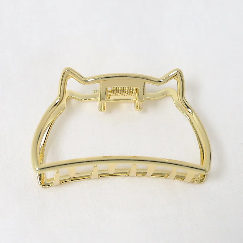 Light Gold Vintage Metal Hair Claw Cat Ears Hair Clip Hairpin Barrette Retro Vintage Women Girls Hair Styling Tools Hair Accessories Hot - Цвет: Light Gold
