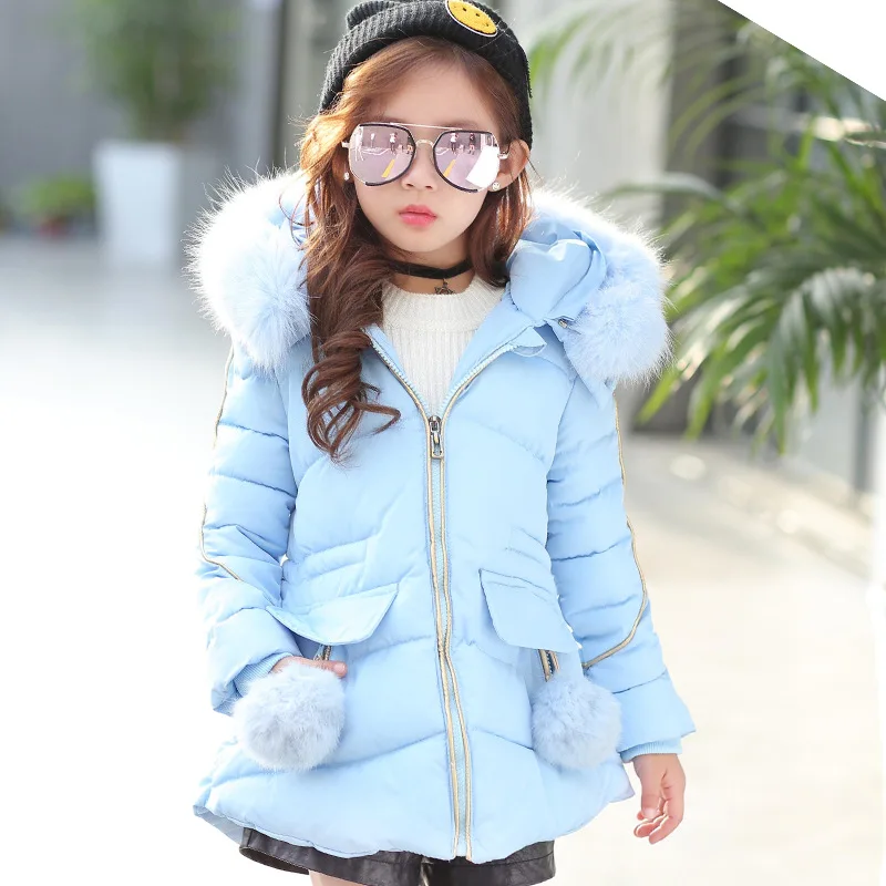 

Kids Parkas Hooded Coat Children's Winter Jackets Warm Down Cotton for Girl Clothes Children Outerwear Thick Overcoat Enfant