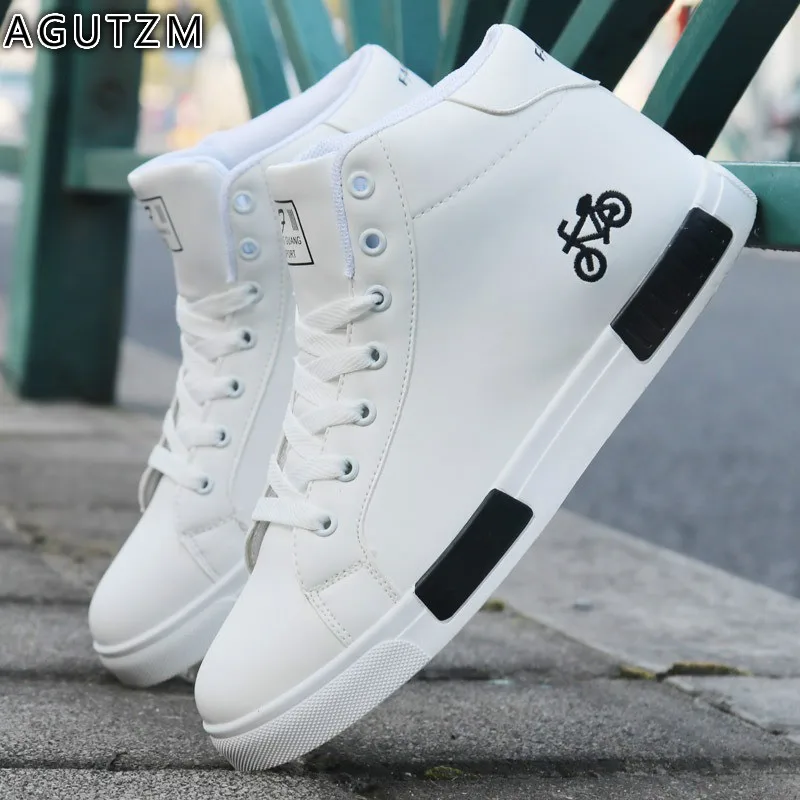 

Men's Skateboarding Shoes High Top Sneakers Breathable White Sports Shoes Students Shoes lace up Walking Shoes Chaussure Homme m