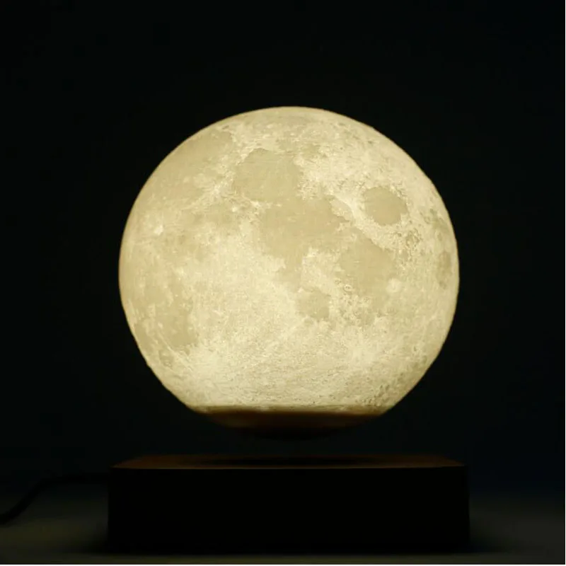 red night light New 3D Printing LED Night Light Creative Touch Magnetic Levitation Moon Lamps 3 Colors Rotating Floating Atmosphereesk Lamp Gift star wars night light