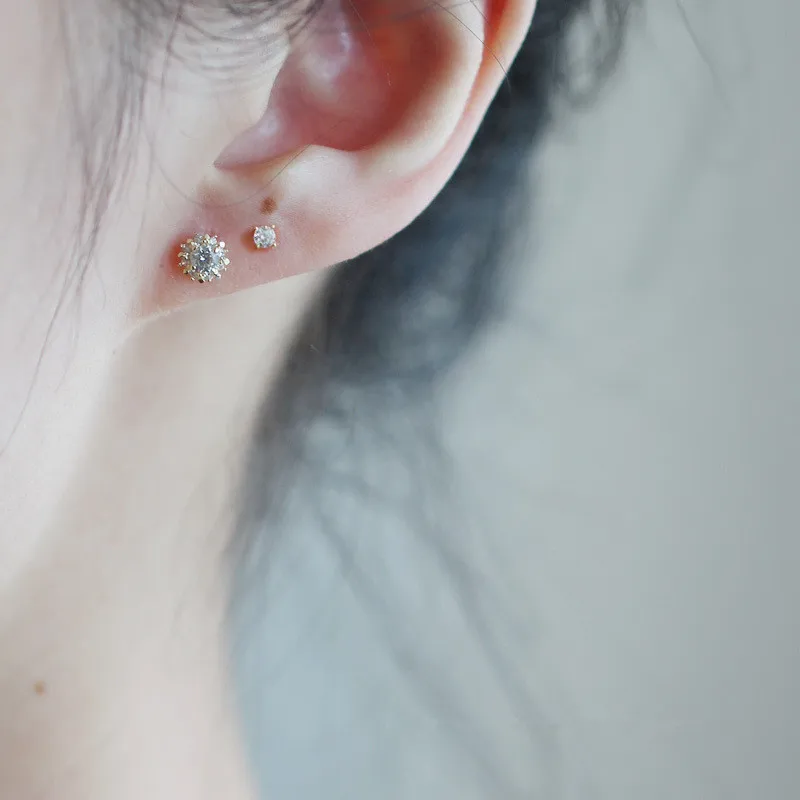 925 Sterling Silver Plated 14k Gold Plating Simple Sun Earrings Women Retro Court Style Exquisite Sweet Jewelry Accessories - Image 5