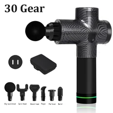 

30 Speed LCD Display Massage Gun Touch Screen Deep Tissue Percussion Muscle Pro Massager 6 Head Relief Body Massager Fascia Gun