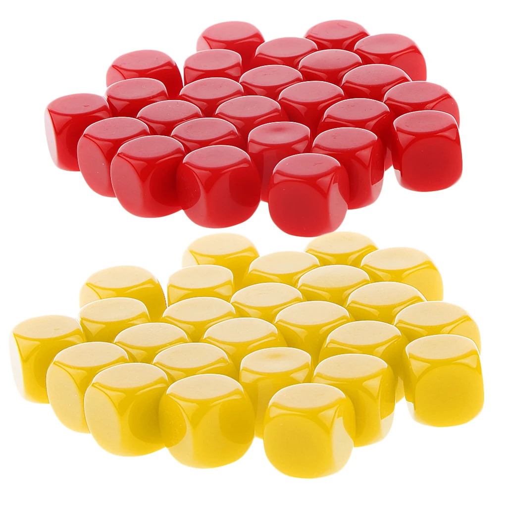 50pcs Opaque Blank Dice D6 Replacement Dices for D&D RPG MTG Party Board Game Casino Supplies