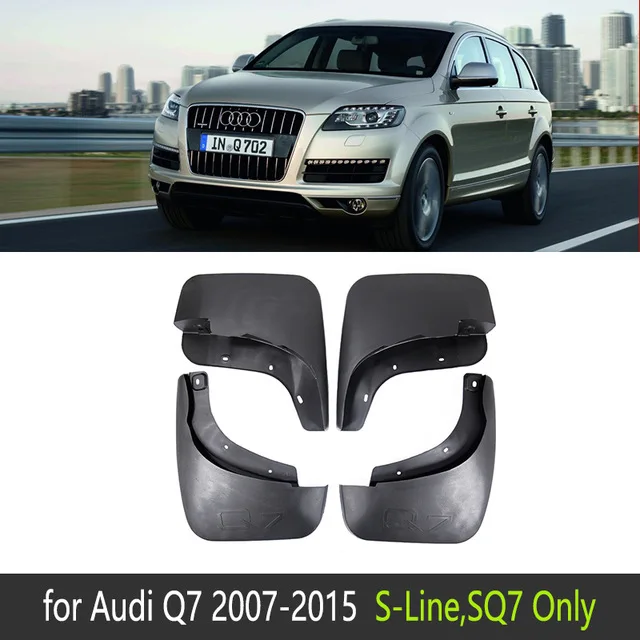 Fit S-LINE SQ7 Для Audi Q7 4L 2007~ автомобиля Брызговики спереди и сзади брызговик щитки Брызговики клапаном аксессуары 2011 2012 2013 - Название цвета: Fit S-LINE SQ7