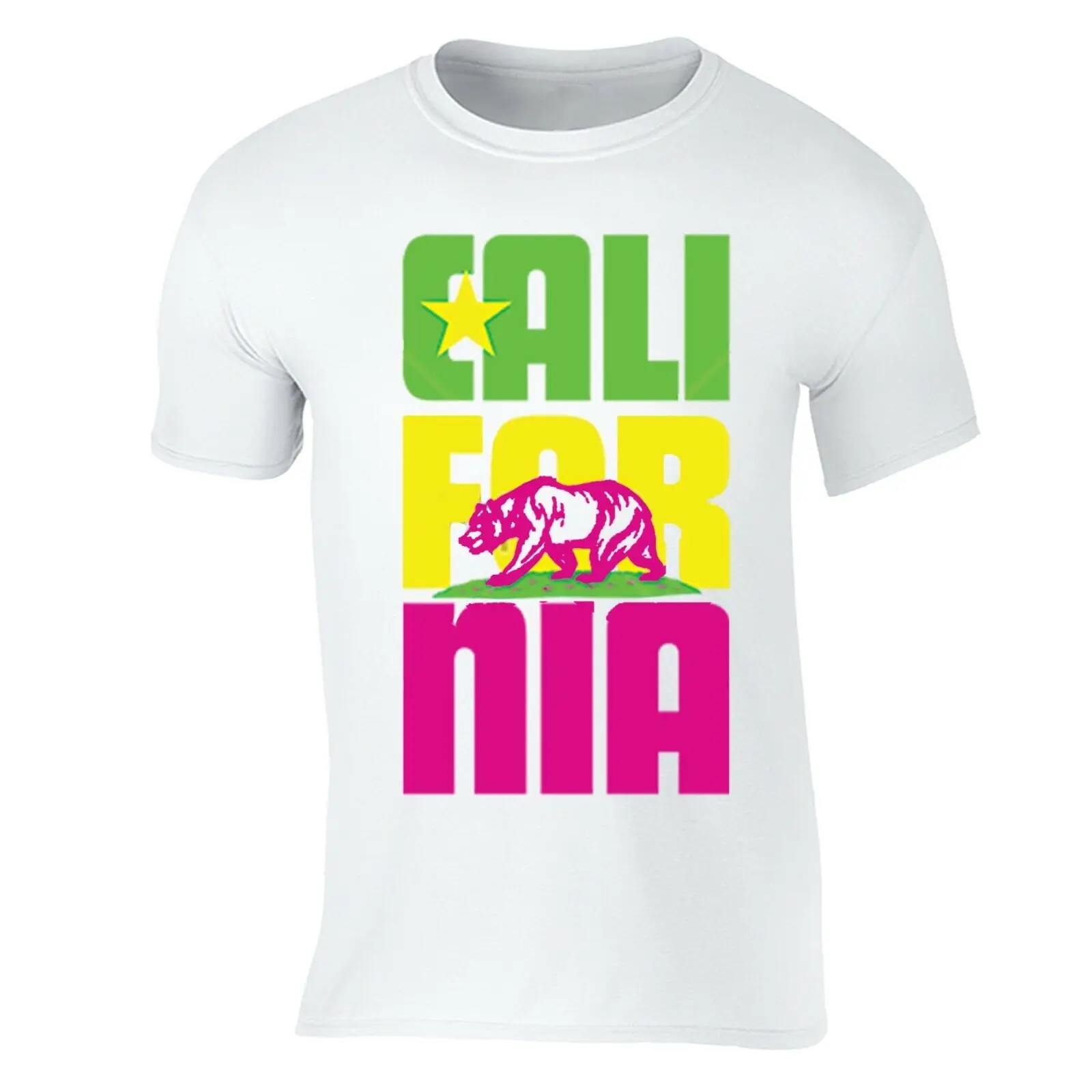 Калифорнийская Республика Государственный футболка летние флагов медведей