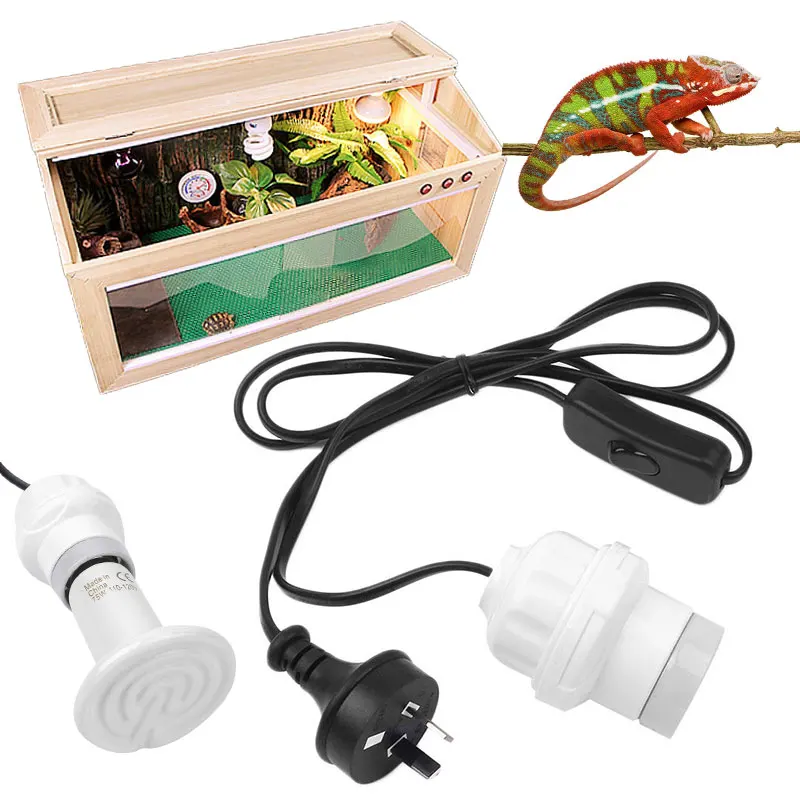 for Pet Coop Heater Reptile Chicken Reptile Heating Pad Chicken Water Heater Ceramic AU Plug Basking Light Heat Lamp 200W