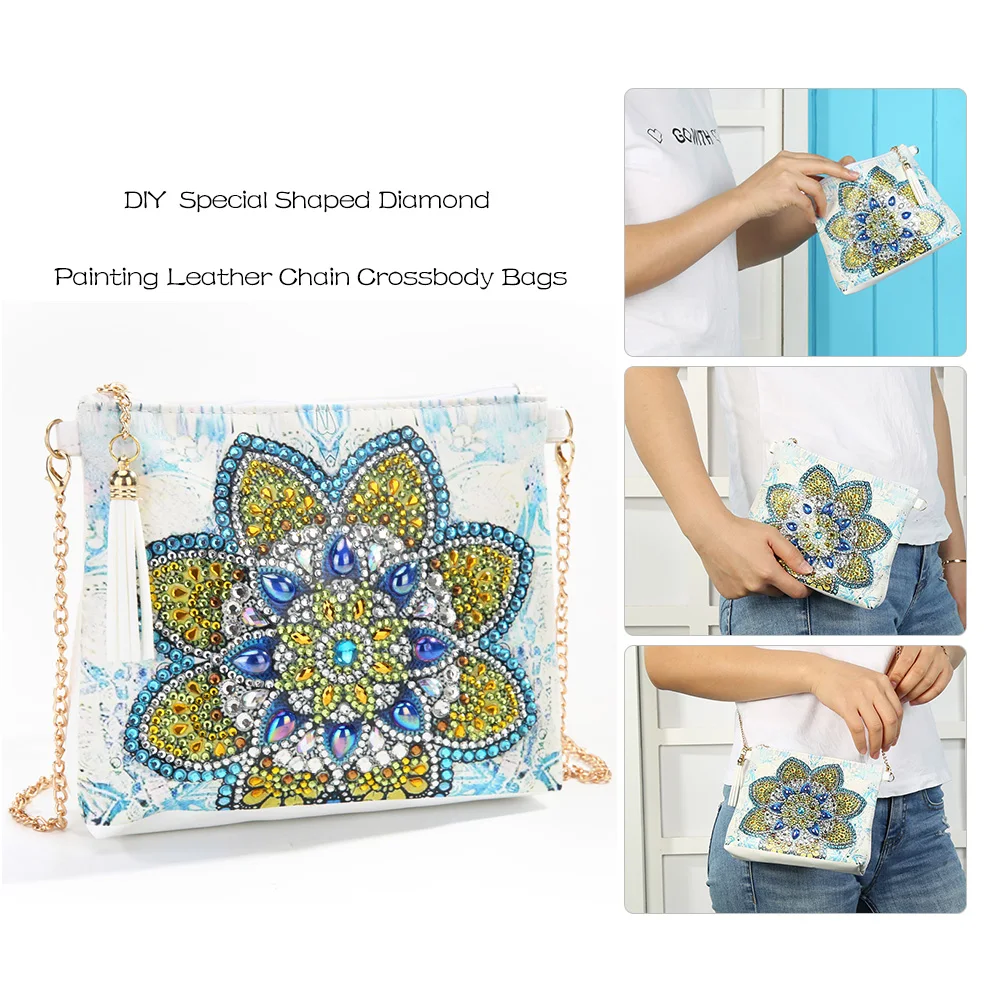 18*15CM Butterfly Crossbody Handbag 5D DIY Special Shaped Diamond Painting  Rhinestone Leather Diamond Art bags for Adults and Kids