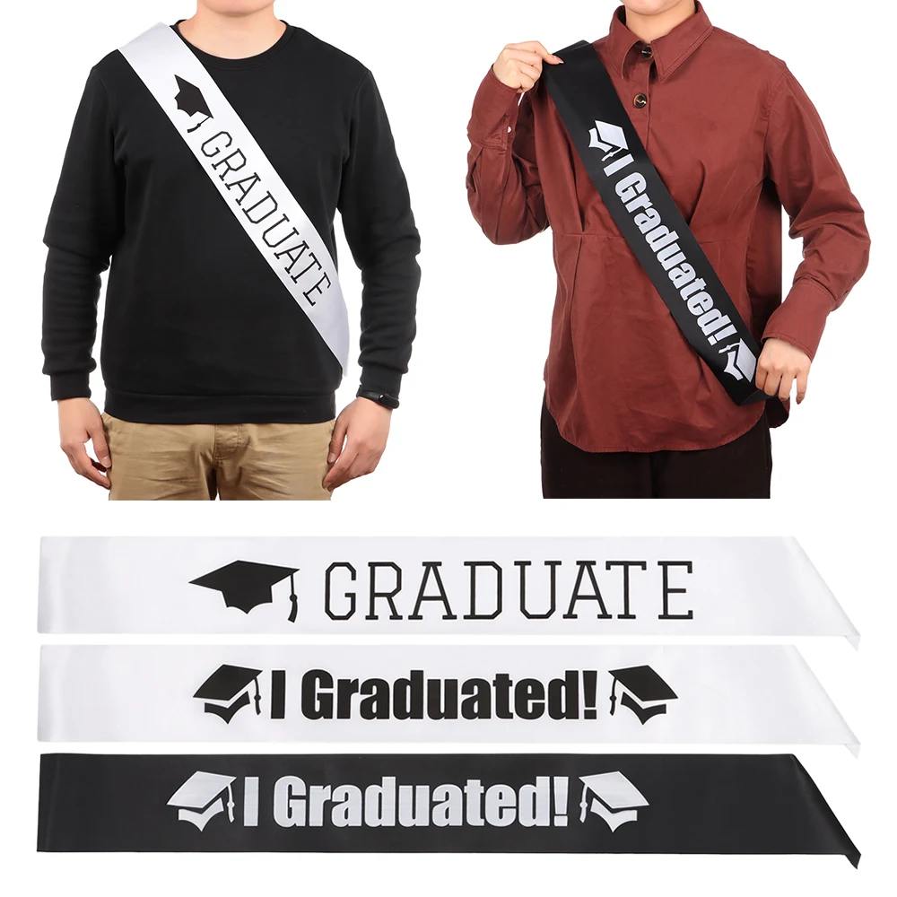 

2023 Unisex Satin Sash Graduate High School Celebration Party Photo Booth Single Sided Props College Graduation Party Decoration