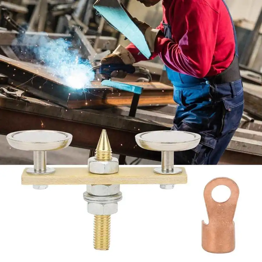 Welding Magnet Head Machine Tool Fix Ground Clamp 65 x 10mm With Brass Tail For Mechanical Maintenance