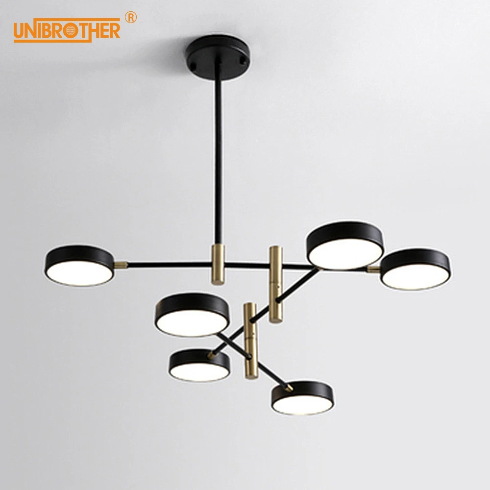 

Nordic modern pendant light 6 head hanglamp for home living room bedroom office hotel creative decoration suspension luminaire