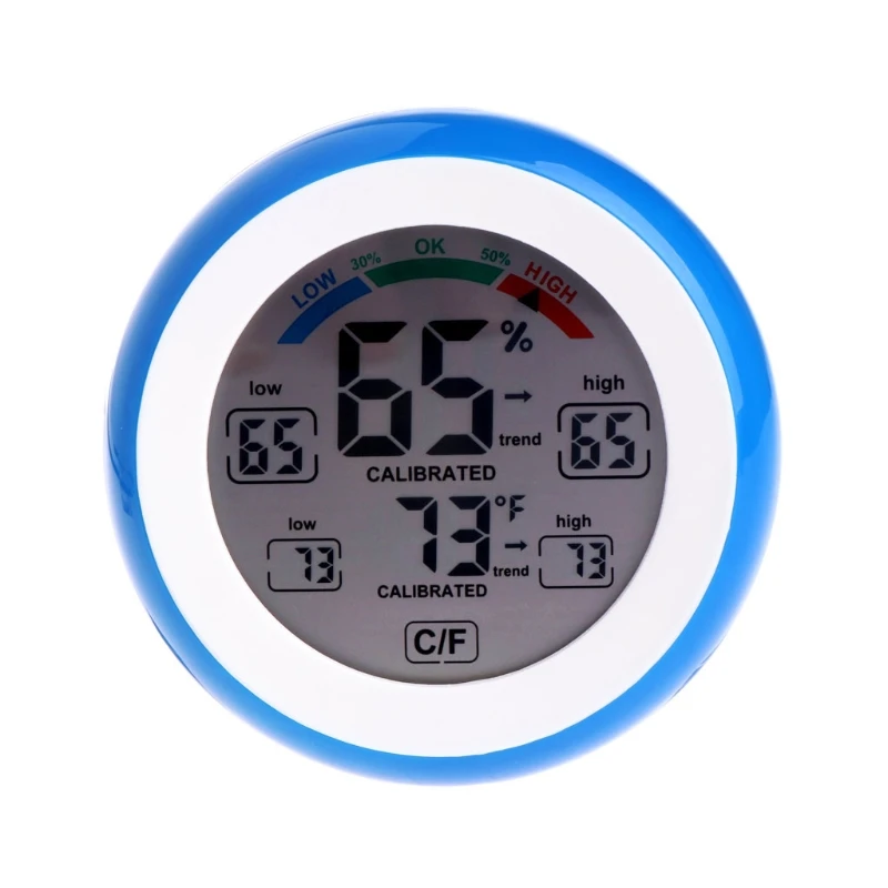 

Digital LCD Indoor Thermometer Hygrometer Round Wireless Electronic Temperature Humidity Meter Home Weather Station Monitor