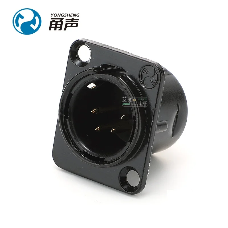 1 шт. YS1464/1454-BG Yongsheng четырех-контактный XLR Мужской Разъем d-типа для монтажа в панель