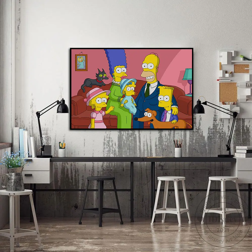 ディズニーアニメシンプソンズポスターテレビシリーズプリント