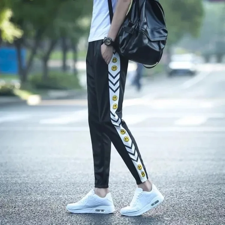 

Doll Smiley Spring And Autumn Korean-style Teenager Skinny Harem Pants Men's Elastic Lace-up Pants Loose Casual Pants Fashion