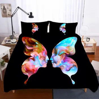 

Home Textiles Bed Linen Abstract Art Oil Painting Ropa De Cama Sabanas King Bedding Set Bed Linen Coarse Calico Bed Linen Poplin
