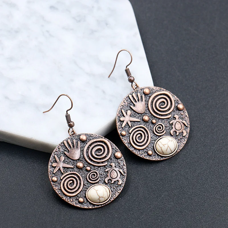 

Statement Earrings for Women Drop Round Dangle Earrings Ethnic Ear Rings Palm Earrings Brincos Accessories 2019 Fashion Jewelry