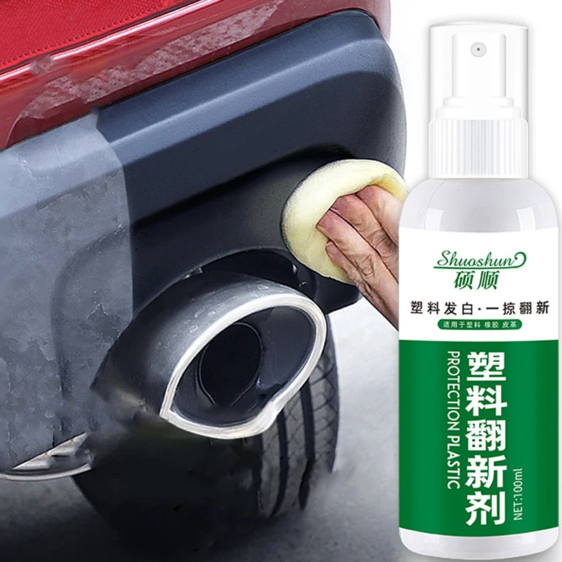 

100ml Car Plastic Retreading Interior Coating Long-Lasting Plastic Restorer Hydrophobic Exterior Aging Plastic Turn Black Bright