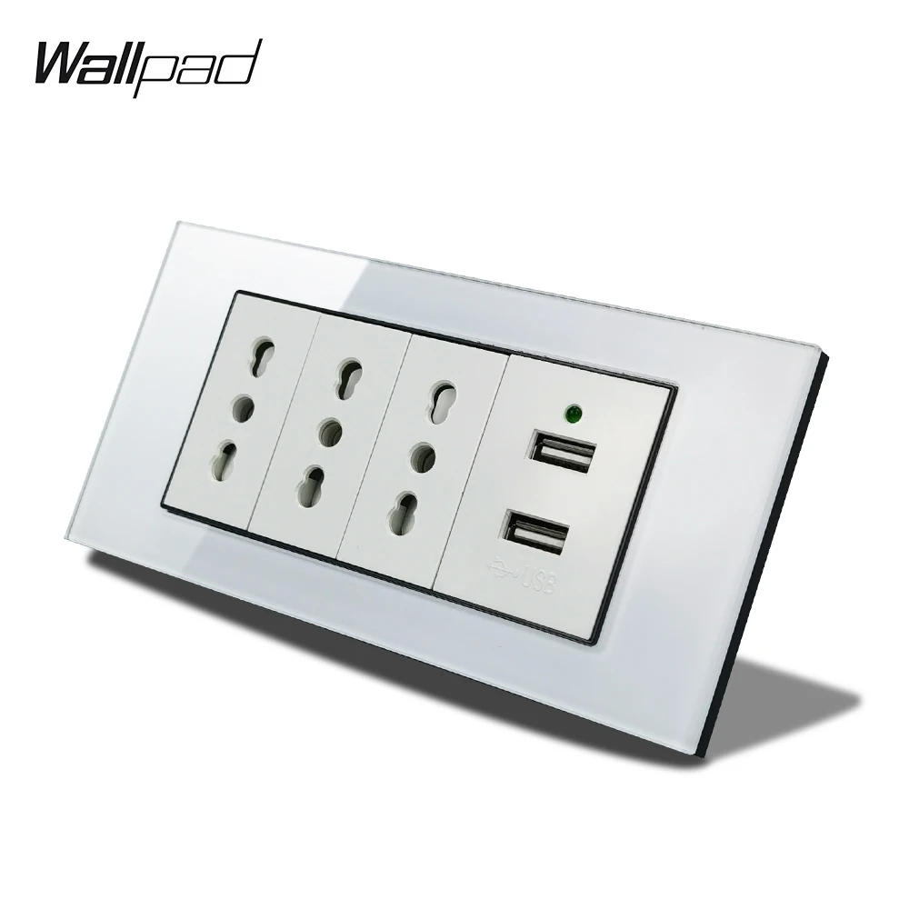 usb l3, painel de vidro branco 16a,