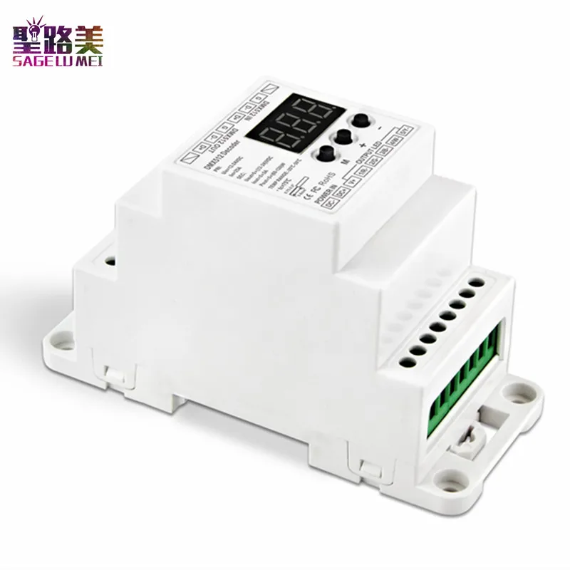 BC-835-DIN DC12-24V 5А * 5CH ШИМ постоянного напряжения светодиодный декодер DMX512 5 регулятор