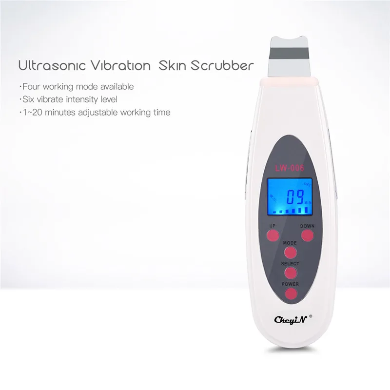  Ultrasonic Skin Scrubber Cleanser Face Cleaning Backhead Removal Facial Lifting Anti Aging Beauty D