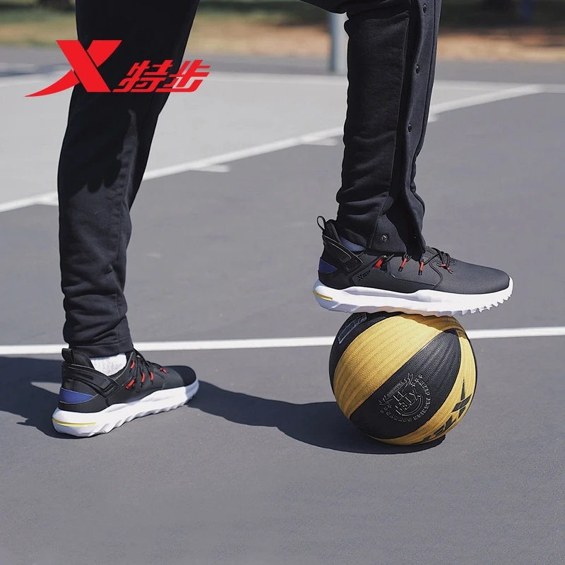 Xtep Men's High Top Basketball Shoes Autumn Winter Non-slip Shoes Men's Comfortable Breathable Sports Shoes 881419129517