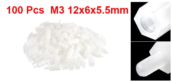 Uxcell 100 шт M3 4 #-40 5 + 12 мм 6 + 6 мм 6 + 8 мм 5 + 16 мм F/M латунная Шестигранная стойка винты PCB столб никелированный