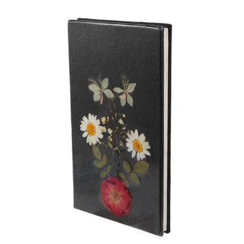 

1PC Creative Dry Flower Design Memo Notebook Notepad Simple Notebook for Home School Office (Black)