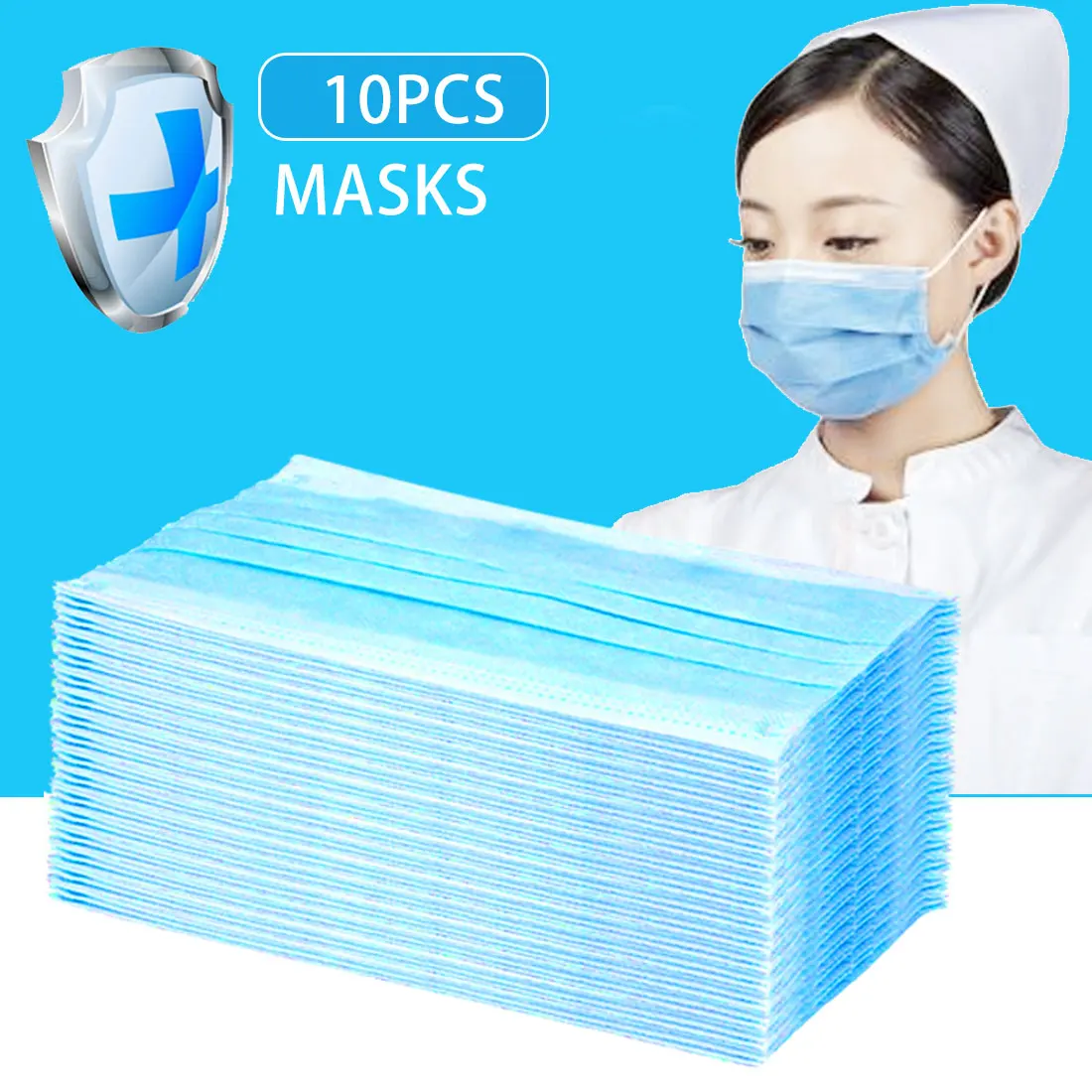 

10pcs Mouth Mask Anti-dust Safe Breathable Respirator Nail Disposable Ear loop Face Anti-fog saliva Protective masks