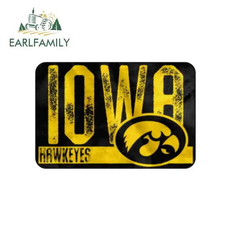 

EARLFAMILY 13cm x 8.7cm for Iowa Hawkeyes Funny Car Stickers Vinyl Graphics JDM RV VAN Fine Decal Car Accessories Graphics