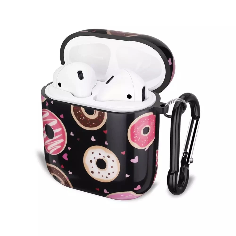 Чехол для наушников AirPods Cute Donuts защитный чехол из ТПУ зарядки Apple с брелоком |