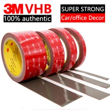 3M VHB cinta lateral doble Super fuerte de alta temperatura gris adhesivo de espuma de dos caras para coche/Decoración de Casa de 5-50mm personalizado