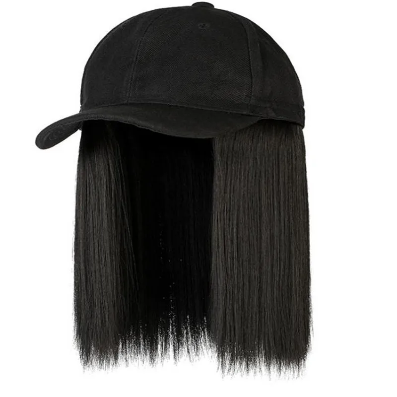 Baseball cap collarbone hair cap body short straight hair wig sun hat,baseball cap,sun hat