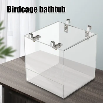

Transparent Birds Bath Bathtub Acrylic for Caged Birds Cockatiel Bath Clean Pet XHC88