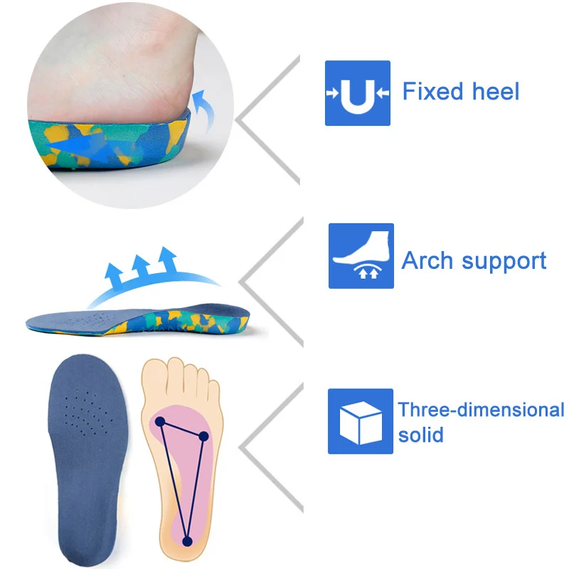 1 пара Дети плоские свода стопы Поддержка стельки Orthotic ортопедические для обуви