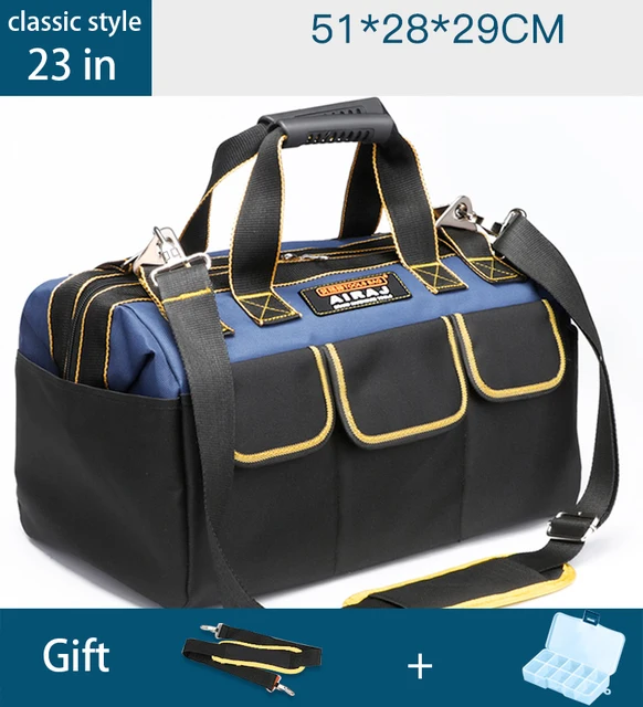 AIRAJ Tool Bag Waterproof Tool Bag Adjustable Shoulder Strap Collapsible Wear-resistant DurableElectrician Tool Bags 23 inch   classic