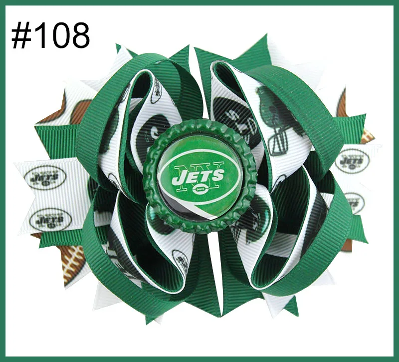 

free shipping 30pcs sport hair bow University Boutique Hair Bow football layered hair clip