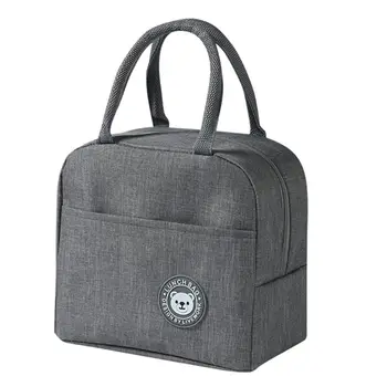 

Portable Thermal Insulated Lunch Container Storage Bag Solid Color Picnic Pouch C6UD