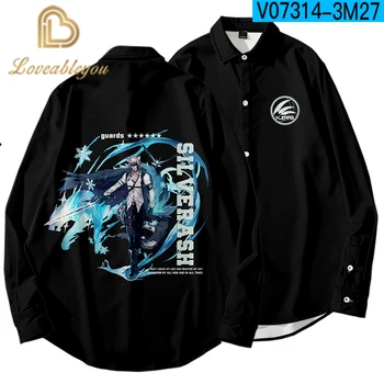 

Japanese Anime Game Gaming Print Men Shirt Casual Cosplay Costume High Quality Clothes Printed Turn-down Collar Shirts Tops