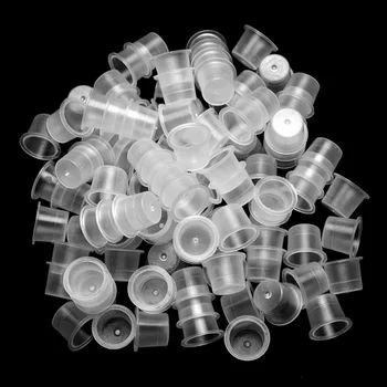 

300pcs Mixed Tattoo Ink Caps Disposable Ink Cups Permanent Eyelash Makeup Eyebrow Tattooing Pigment Container (Size S*100+ Size