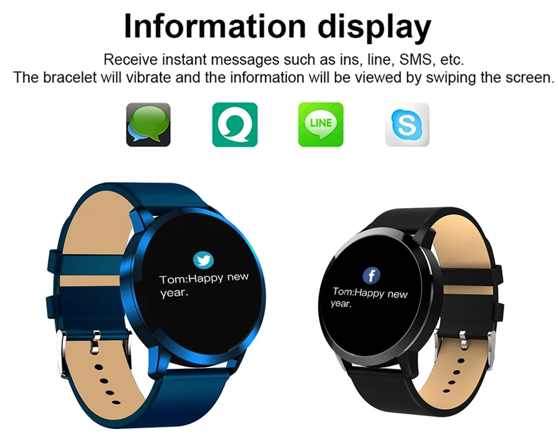 Q8 Plus Rose Смарт часы OLED цветной экран Smartwatch Женская мода Фитнес-трекер монитор сердечного ритма браслет счетчик шагов