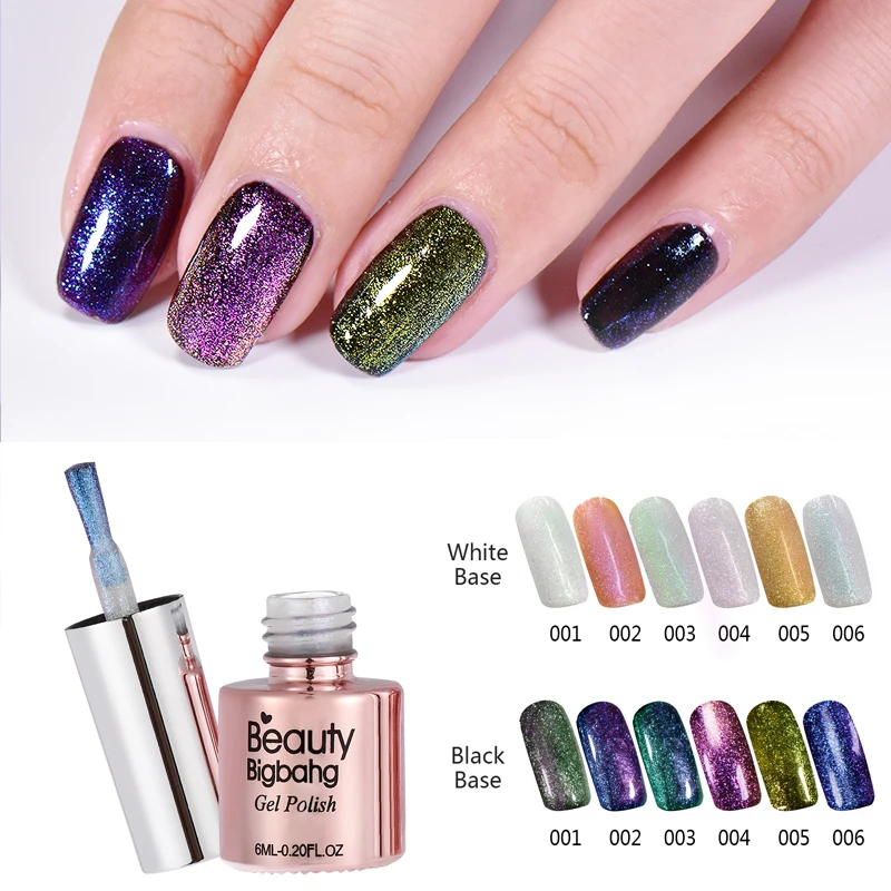 

Beauty bigbang 6ml Holographic Glitter Nail Gel Polish Shimmer Chameleon Starry Platinum Effect Soak Off Nail Art Varnish