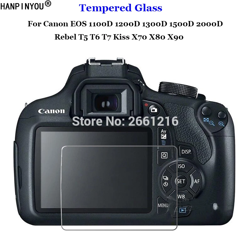 

For Canon EOS 1100D 1200D 1300D 1500D 2000D Rebel T5 T6 T7 Kiss X70 X80 X90 Tempered Glass 9H Camera LCD Screen Protector Film