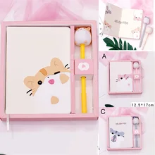 Мультфильм милый блокнот кошки блокнот симпатичный ежедневник набор имитация кожи беспроводной переплет ноутбук VH99